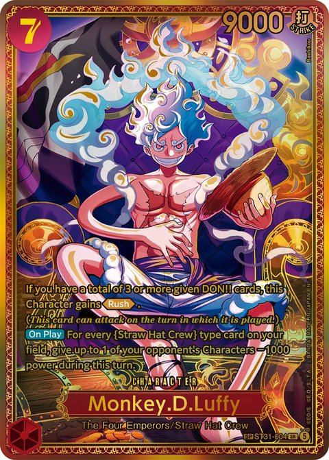 Gold SP card Monkey D. Luffy Gear 5 (ST31-004), fully golden frame