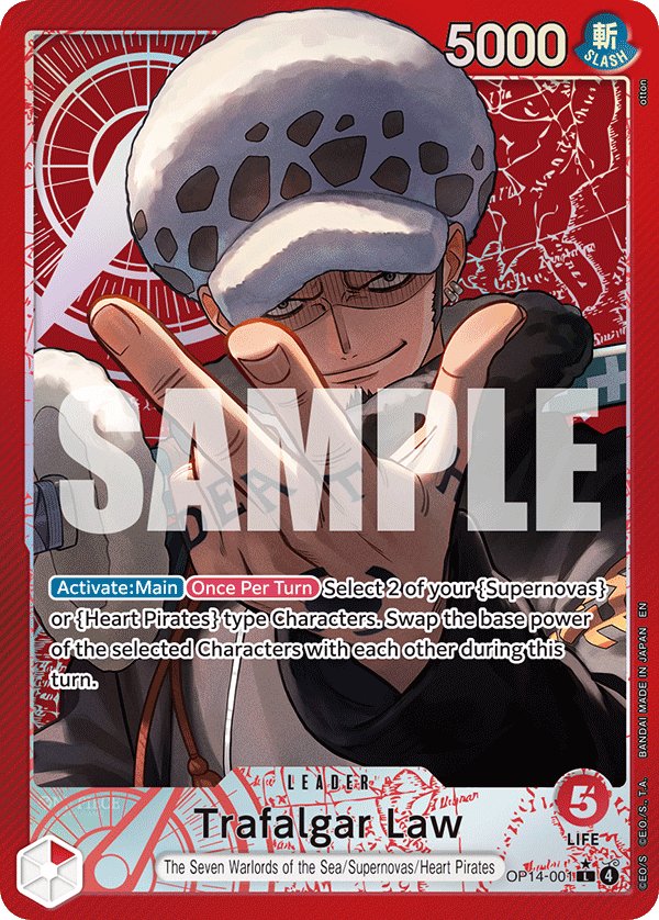 Carte OP14-001 du One Piece Card Game (version parallèle)